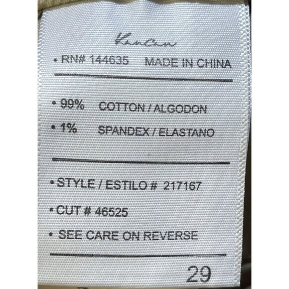 KanCan Womens Size 29 High Rise Curvy Shorts Frayed Hem Khaki - Picture 9 of 9